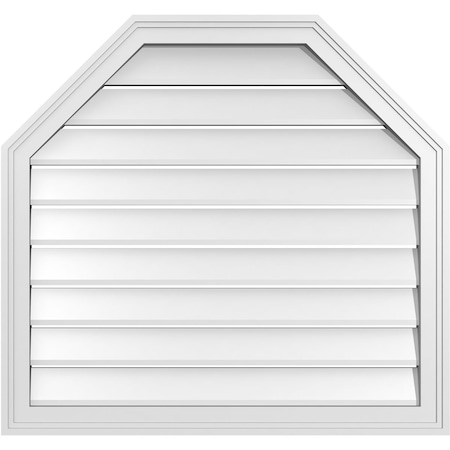 Ekena Millwork Octagonal Top Surface Mount PVC Gable Vent w/ 2"W x 1-1/2"P Brickmould Frame, 32"W x 30"H GVPOT32X3002SF